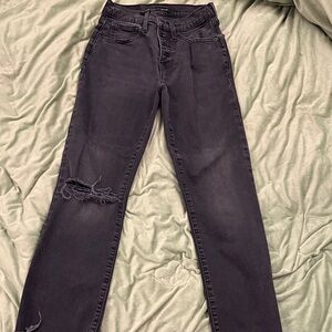 Lucky Brand Black Distressed Ankle Jeans
